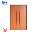 UL listed Wood Double fire rated door emergency exit door with push bar